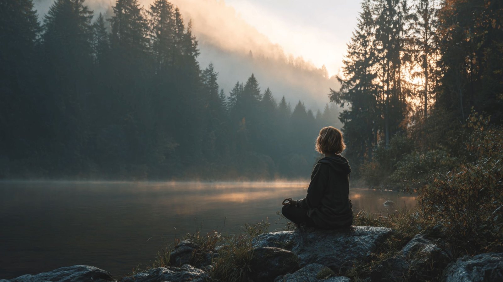 A person practicing mindfulness in nature to illustrate the mind-body connection.